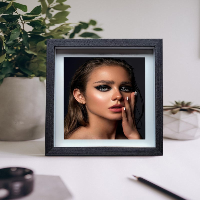 Dohomi 8x8 Shadow Box Frame Black Shadow Box Display Case 3 Pack Wooden Picture Frame Glass Surface Internal Depth 0.6 inch for Wall Or Tabletop - Image 5